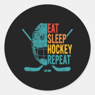 Adesivo Redondo Coma Hockey com Hóquei em Hóquei em Hóquei Repetid