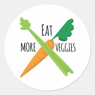 Adesivo Redondo coma mais vegetarianos