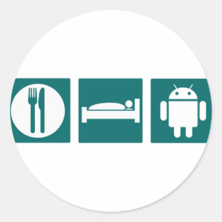 Adesivo Redondo Coma o Android do Sono
