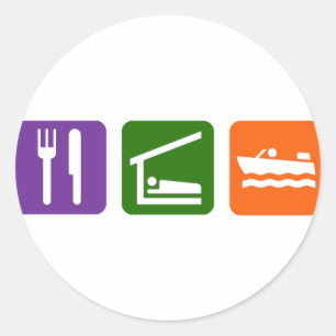 Adesivo Redondo Coma o barco do motor do sono