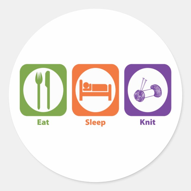 Adesivo Redondo Coma o kit de dormir (Frente)