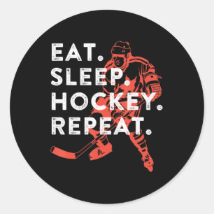 Adesivo Redondo Coma o Presente Repetitivo de Hóquei no Sono
