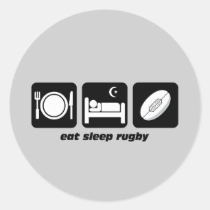 Adesivo Redondo coma o rugby do sono