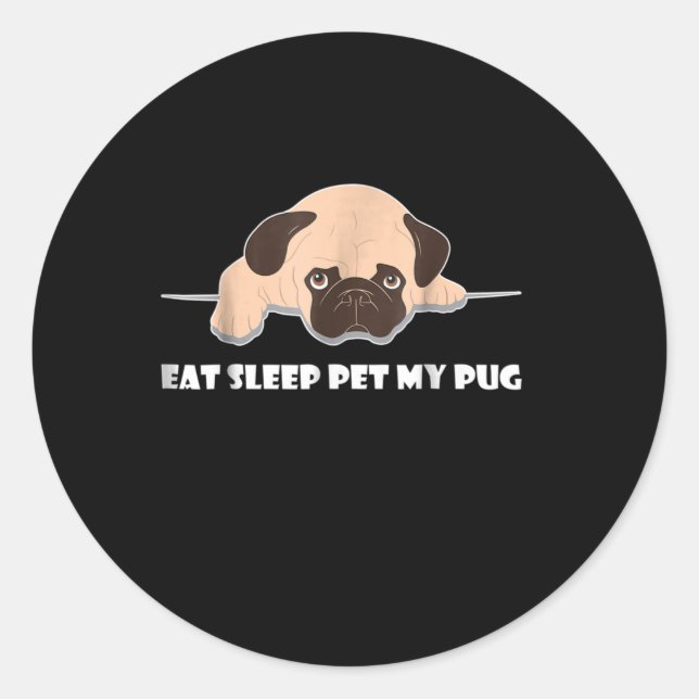 Adesivo Redondo Coma O Sono Pet My Pug (Frente)