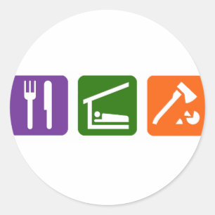 Adesivo Redondo Coma o sono que desbasta a madeira