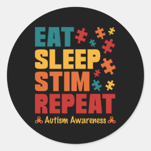 Adesivo Redondo Coma O Sono Repetidamente Stimming Autism Consciên