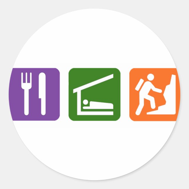 Adesivo Redondo Coma Sleep Rock Subindo 2 (Frente)