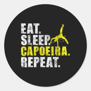 Adesivo Redondo Coma Sono Capoeira Repita - Amante de Artes Marcia