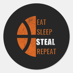 Adesivo Redondo Coma Sono Roubar Repetições Homens De Basquete Mul