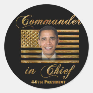 Adesivo Redondo Comandante Chefe, Barack Obama