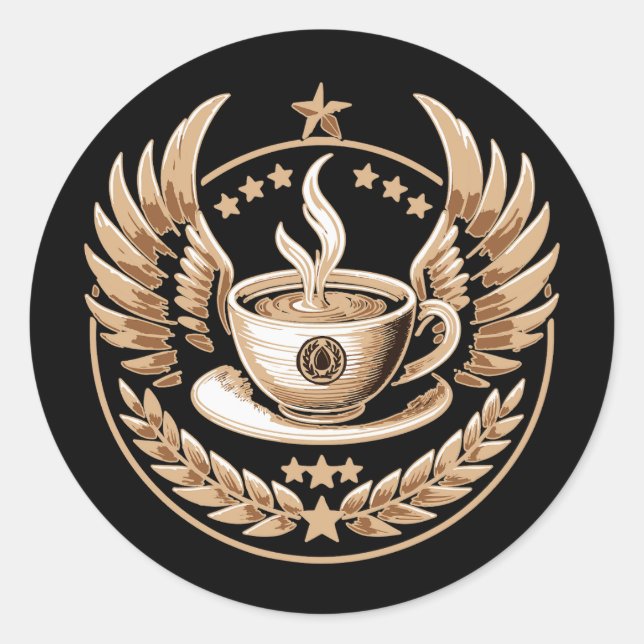 Adesivo Redondo Comandante do Café (Frente)