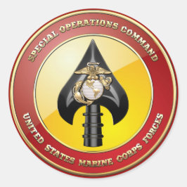 Adesivo Redondo Comando de Operações Especiais USMC (MARSOC) [3D]