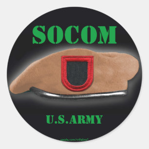 Adesivo Redondo Comando especial ops socom beret flash vet Sticker