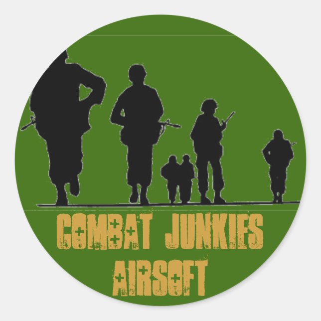 ADESIVO REDONDO COMBAT JUNKIES AIRSOFT (Frente)