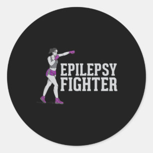 Adesivo Redondo Combate à Epilepsia - guerreiro da consciência de