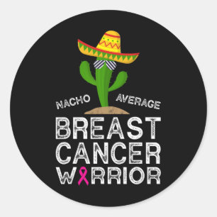 Adesivo Redondo Combate ao Cancer da Mama Suporta Luta Engraçada p