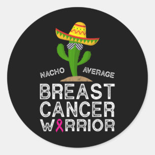 Adesivo Redondo Combate ao cancer Suporta Warri Engraçado de Comba