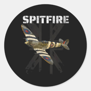 Adesivo Redondo Combate Ao Spitfire Ww2 No Avião De Combatente Bri