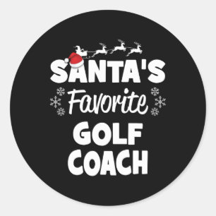 Adesivo Redondo Combate de Natal do treinador de golfe favorito do