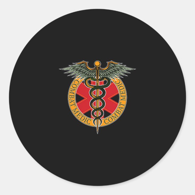 Adesivo Redondo Combate médico-soldado veteranos ao Dia dos Vetera (Frente)