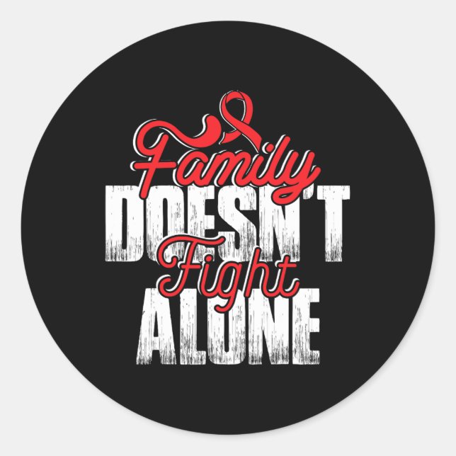 Adesivo Redondo Combate Sozinho - Suporte à Consciência da Anemia  (Frente)