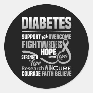 Adesivo Redondo Combater a Consciência da Diabetes Suporte à Esper