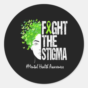 Adesivo Redondo Combater A Consciência Mental Stigma 1