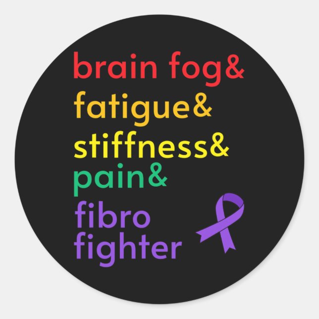 Adesivo Redondo Combater a Fibromialgia Sensibilização (Frente)