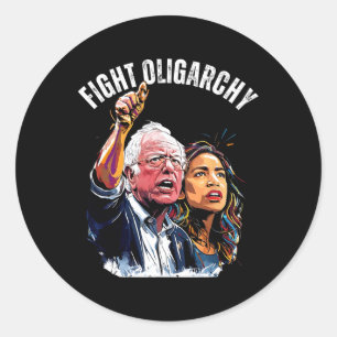 Adesivo Redondo Combater Oligarchy Bernie Sanders E A Liberdade Ao