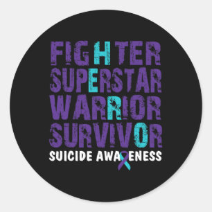 Adesivo Redondo Combater Sobrevivência Suicida Sensibilização para