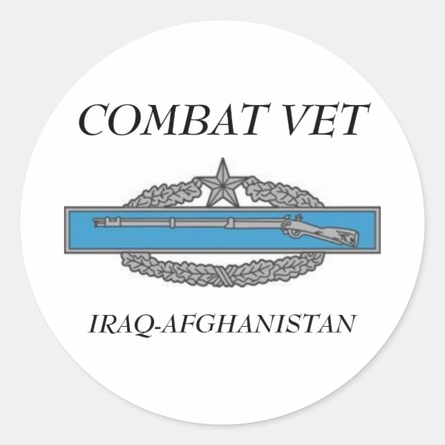 Adesivo Redondo CombatInfBadge2Awd, COMBAT VET, IRAQUE-AFEGANISTÃO (Frente)