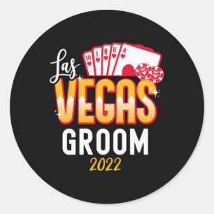Adesivo Redondo Combinação De Las Vegas Casamento Noiva E Groom Ve