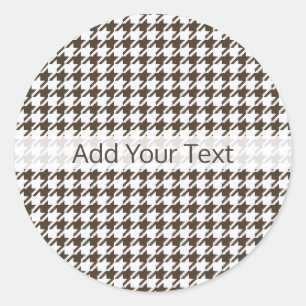Adesivo Redondo Combinação Houndstooth de Brown por Shirley Tayl