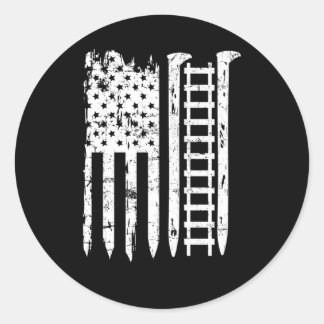 Adesivo Redondo Comboio De Bandeira Americano Para Transporte Ferr