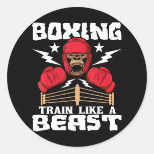 Adesivo Redondo Comboio De Boxin Como Um Kickboxer De Beast