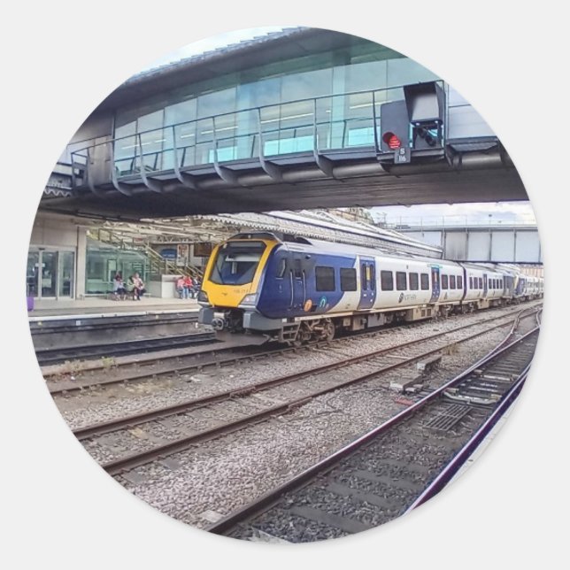 Adesivo Redondo Comboio, estação de Sheffield (Frente)