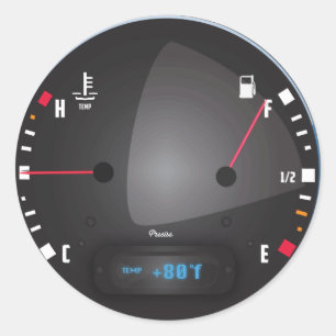 Adesivo Redondo Combustível do carro e de painel da temperatura