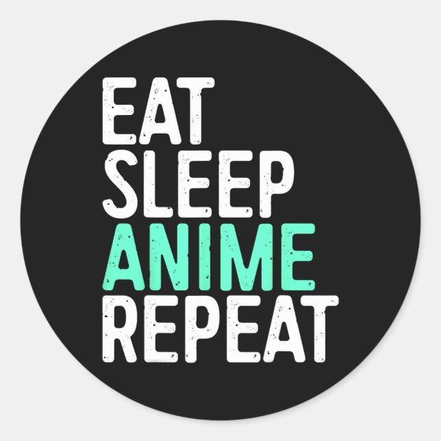 Adesivo Redondo Come Sleep Anime Repete O Passo De Animação Japonê (Frente)