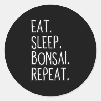 Adesivo Redondo Come Sleep Bonsai Repete Bonsai Tree Art T