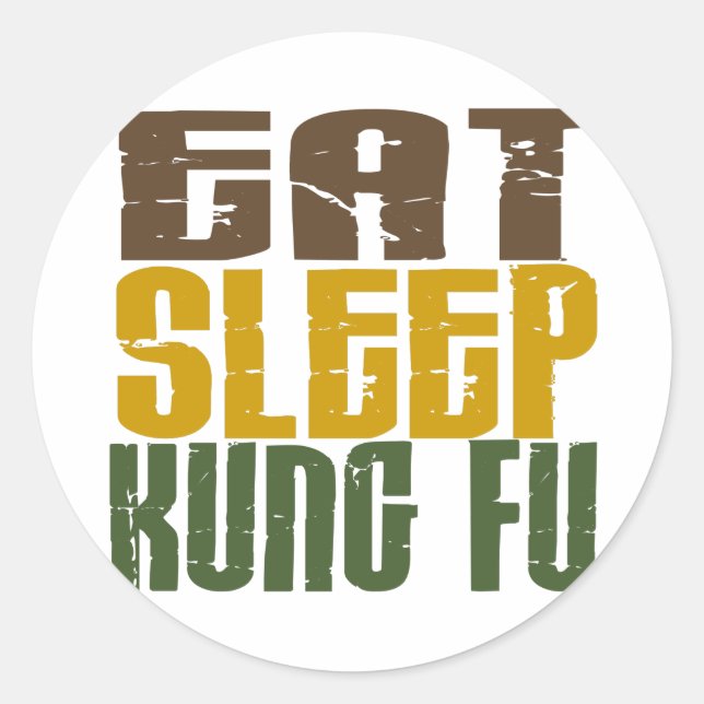 Adesivo Redondo Come Sleep Kung Fu 1 (Frente)