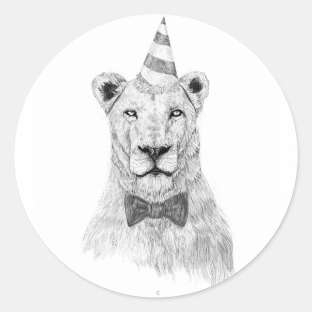 Adesivo Redondo Comece a festa (Frente)