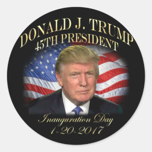 Adesivo Redondo Comemoração da Inauguração do Presidente Donald Tr
