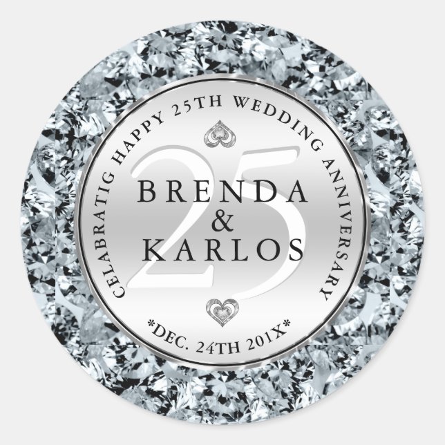 Adesivo Redondo comemoração do 25 (Frente)