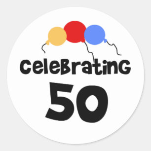 Adesivo Redondo Comemorando 50