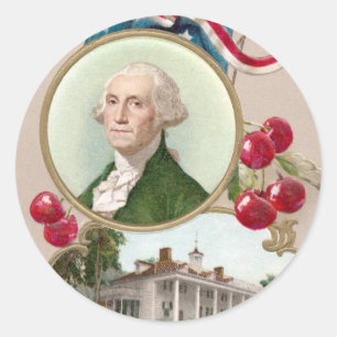 Adesivo Redondo Comemorando George Washington