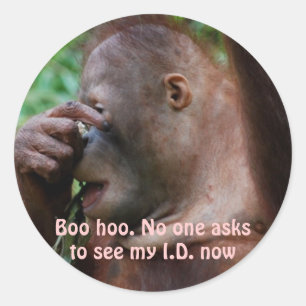 Adesivo Redondo Comemore o envelhecimento