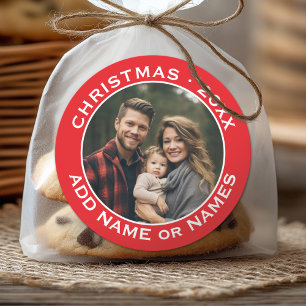 Adesivo Redondo Comemore o Natal com sua foto favorita