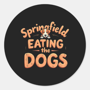 Adesivo Redondo Comendo Cães Na Eleição De Springfield