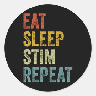 Adesivo Redondo Comer Dormir Estim Repetir Divertido Conscientizaç