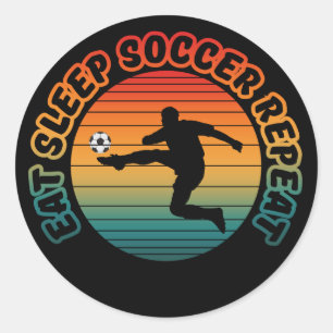 Adesivo Redondo comer dormir futebol repetir